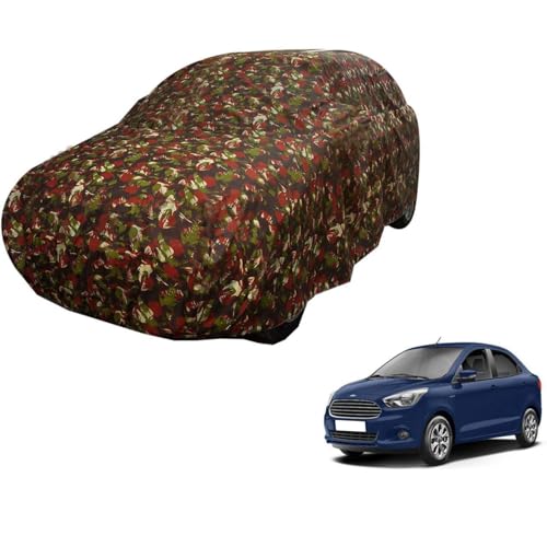 Image of Auto Hub Car Cover Compatible with Figo Aspire with Weather Proof, Triple Stitched, Figo Aspire Car Cover Jungle Look