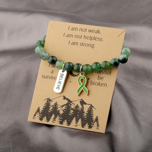 WSNANG Organ Donation Appreciation Gift Green Ribbon Mental Health Awareness Bracelet Kidney Donor Transplant Gift2