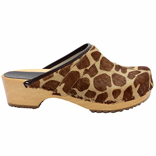 Image of Bjork Maja Wood Open Back Leather Clogs