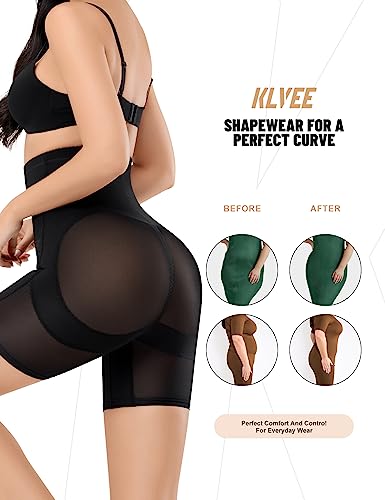 KLVEE Feminino Shapewear para Controle de Barriga, Cintura Alta Corpo Shaper Shorts Bunda Levantamen