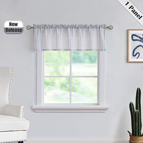 Sxzjtex Blue White Rustic Valance Striped Short Curtains Pinstripe Rod Pocket Window Valances For Living Room & Bedroom,Bathroom,Kitchen,Patio,54W X 15L #TOP1