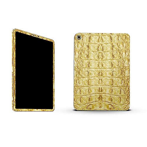 Image of MightySkins Carbon Fiber Skin Compatible with Apple iPad 10.9 inch 10th Gen (2022) Full Wrap Kit - Golden Croc | Protective, Durable Textured Carbon Fiber Finish | Easy to Apply | Made in The USA