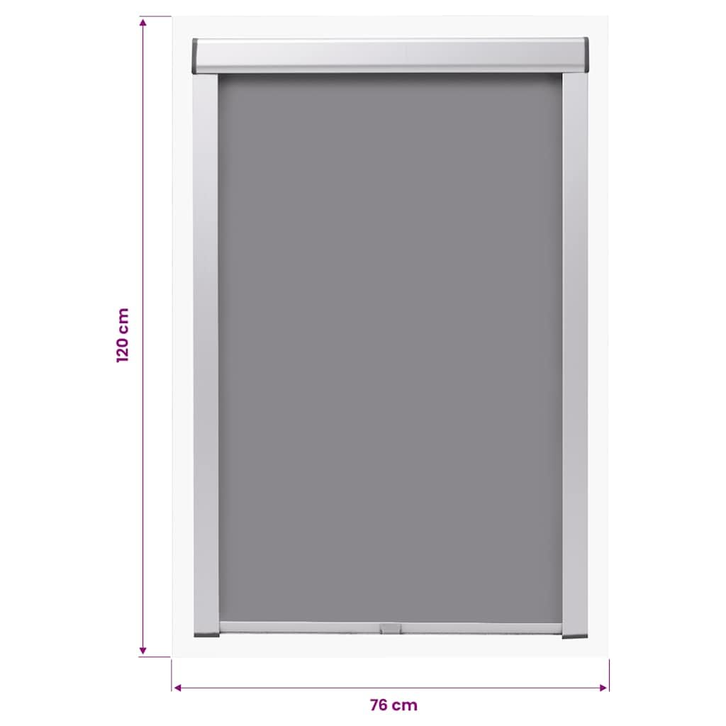 Verdunkelungsrollo Grau PK08 für Dachfenster, Polyester mit Aluminiumrahmen, 773 x 1212 mm, inklusive Montagezubehör, Thermo-Sonnenschutz, Blickdicht für Schlafzimmer, Büro, Wohnzimmer