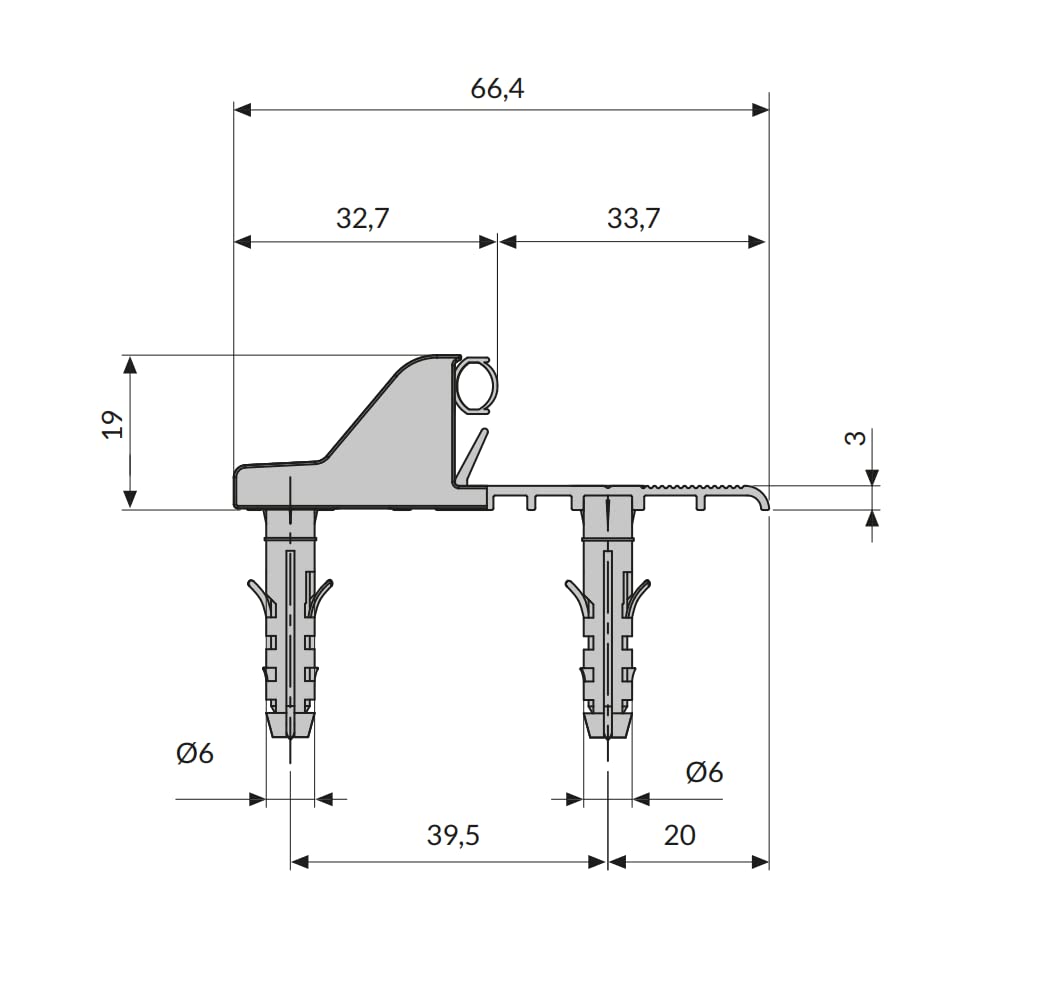 Generico Soglia in Alluminio Antipioggia Domatic D-Rain Porte e Infissi cm 165 - Dimensione Disponibile: Lunghezza 165 cm Argento