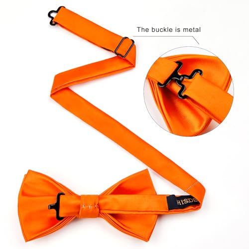 Image of HISDERN Bow Ties for Men Pretied Bowties Classic Formal Business Bow Tie Adjustable Tuxedo Bowtie for Wedding Party