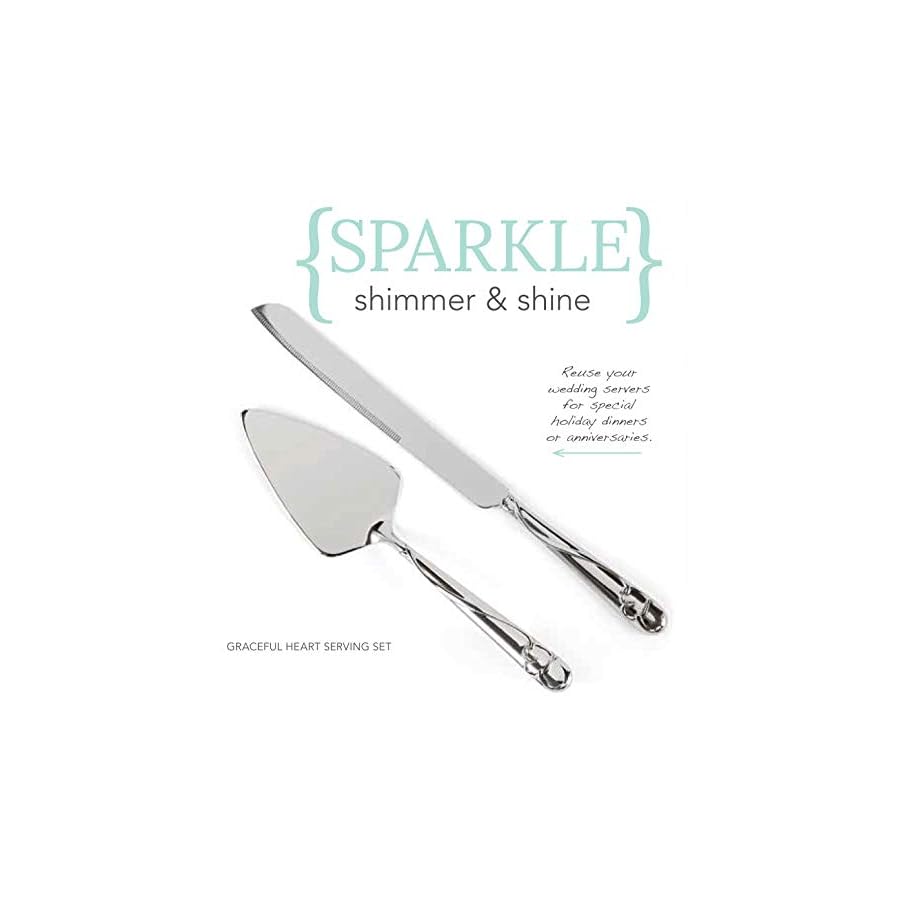 Hortense B. Hewitt, Graceful Heart Serving Set With Silver-Plated Handles (27208ST)