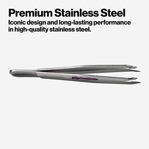 Revlon X Barbie Slant Tip Tweezer, Stainless Steel Hair Removal Makeup Tool (Packaging May Vary) #TOP4