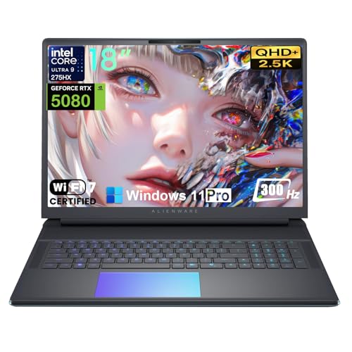 Image of Alienware 18-inch Area-51 Gaming Laptop - GeForce RTX 5080 16GB GDDR7 • 64GB DDR5, 4TB SSD • Intel Ultra 9 275HX • 18 inch 2.5K QHD+ 300Hz • RGB KB • Wi-Fi 7 • Win 11 Pro