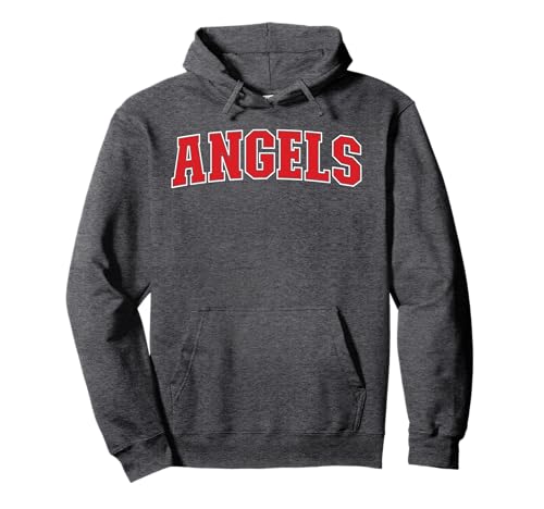 Angels California Souvenir Trip College Style Red Text Pullover Hoodie