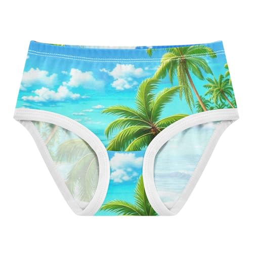 Cotton Toddlers Underwear Floral Tropical Beach Palm Trees Panties for Girl Flower Kids Undies Briefs 2t
