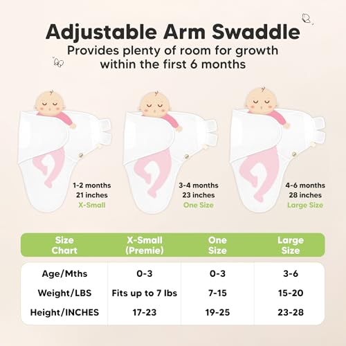 Image of 3-Pack Organic Swaddles for Newborns, Baby Swaddles 0-3 Months (Ripple) | Newborn Swaddle Sleep Sacks, Soft Cotton, Infant, Baby Swaddle Wraps, Girls, Boys, Large Hook & Loop Closure