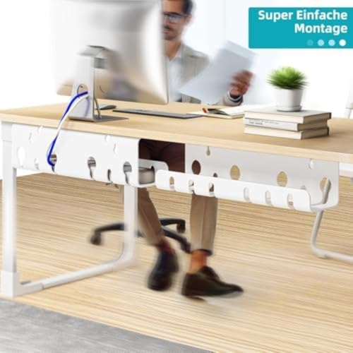 Support de gestion de câbles pour libérer l'espace sous le bureau noir - 6