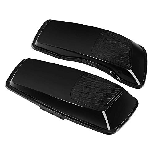 TCT-MOTOR TCT-MT Hard Saddlebag Lids 6x9 inches Speakers Grill Fit For Harley Touring Road King 2014-2021 Street Glide Ultra Classic FLHTCU FLHTK FLHT FLTRX FLHR FLTRXS Black