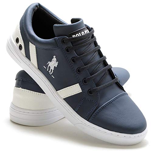Sapatênis Tênis Masculino Polo Plus Confortável Azul 44