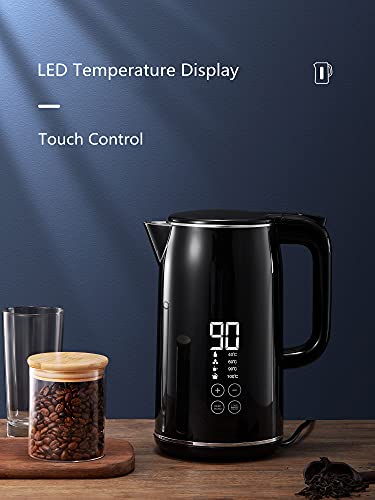 Wasserkocher mit Temperatureinstellung 40-100°C, 1.7L Elektrischer Teekocher mit LED Touch Control Display, 2200W Wasserkocher mit Doppelwand Design, 4 Stunden Warmhaltefunktion. - Image 3
