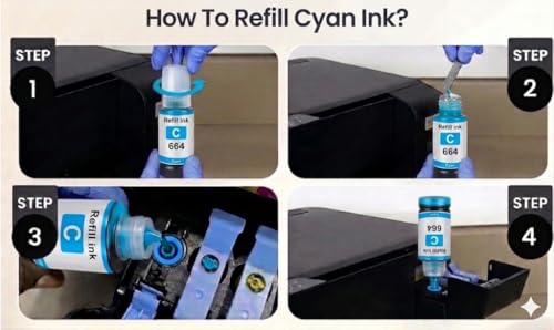 Image of ROHINK T664 Compatible Refill Ink for Epson L130, L360, L380, L361, L565, L210, L220, L310, L350, L355, L605, L1300 Printer (EPSON T664 Magenta Pack 2)