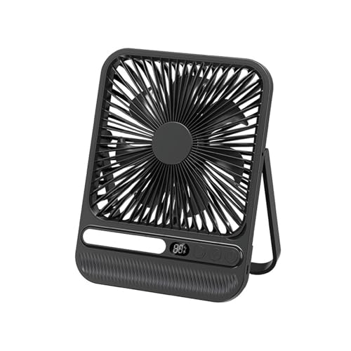 Kaeltsyn Ventilador portátil que ahorra espacio con pantalla digital de 42 dB, bajo ruido y cubierta desmontable, fácil de limpiar en todas partes. Ventilador de pantalla LED