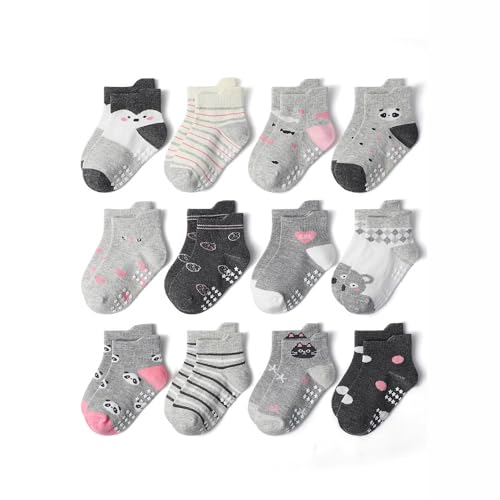 Non-Slip Cartoon Kids Socks for Girls – Breathabl &Grip Design to Prevent Slipping, Perfect for Toddlers and Young Girls