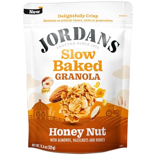 Jordans Cereals | Delightfully Crisp Slow-baked Granola | No Artificial Flavors, Colors, or Preservatives | Healthy Snacks for Adults & Kids | 11.4 oz (325 Grams, Honey Nut)