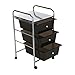 Mind Reader Rolling Cart, 12.6 x 14.37 x 24.41, Black 3 Drawer