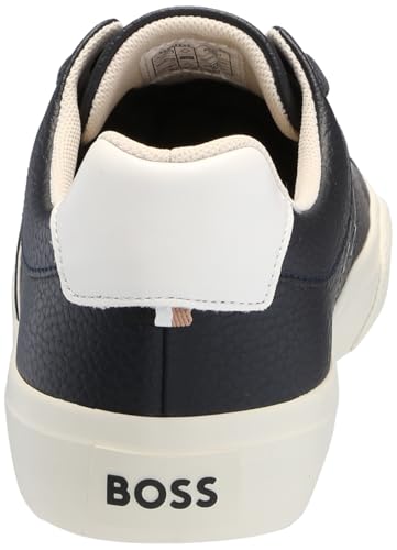 Image of BOSS Men's Aiden Logo Block Leather Low Top Sneakers | Casual Shoes