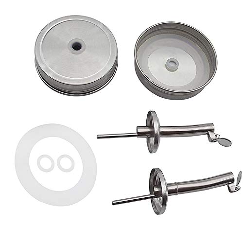 Mwellewm 4 Pieces Jar Oil Spout Lid Olive Oil Vinegar Pour Spout Dispenser Lids Oil Spout Lids With Caps Compatible With Mason Jar thumb #3