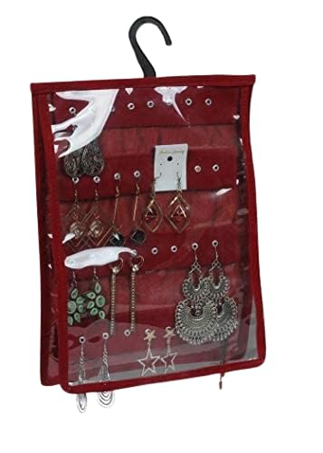 Image of Sunesh Creation Makeup Pouches Necklace Earrings Cosmetic Vanity Storage Box Jewellery Organizer Toiletry Organizer Pouch Zipper Bag Wall Organizer for Women Girls