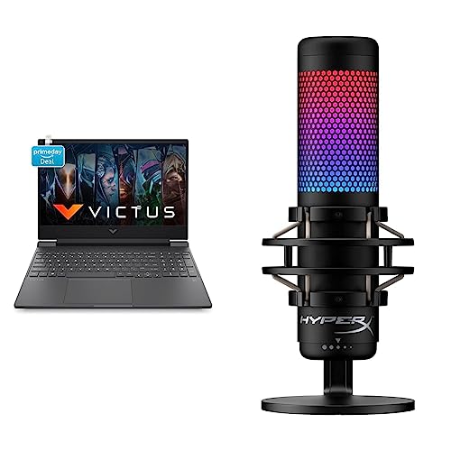 Image of HP Victus Gaming 12th Gen Intel Core i5 12450H Processor 15.6 inch(39.6 cm) FHD Gaming Laptop & HyperX Quadcast S