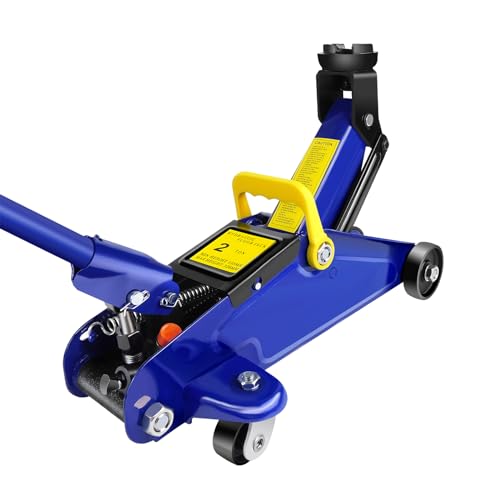 Hydraulischer Rangierwagenheber aus Stahl - 2 Tonnen Tragfähig, Wagenheber mit 365° drehbarer Walze, Höhenverstellbar von 140-290 mm, Ideal für die Aufrüstung von PKW und leichten Nutzfahrzeugen