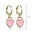Preppy Earrings for Women Smile Face Heart Charms Pendants Gold Small Huggie Hoop Dangle Drop Earrings Trendy Y2K Jewelry Gifts