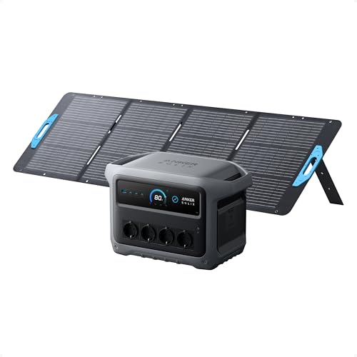 Anker SOLIX C1000 Gen 2 Tragbare Powerstation mit 200W Solarpanel, 2.000W (Spitzenleistung 3.000W) Solargenerator, vollständige Aufladung in 49 Minuten, 1.024Wh LiFePO₄-Akku für Notstrom