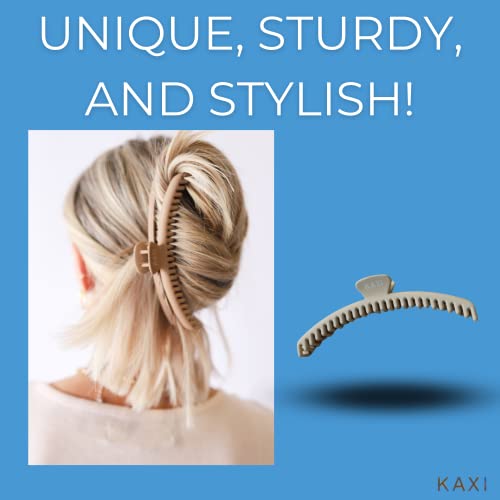 Kaxi- The Original Hold Everything Hair Claw Clip - Perfect For Thick And Thin Hair Straight, Wavy And Curly | Strong Clip With 52 Teeth & 7 Colors To Choose (Bone) #TOP4