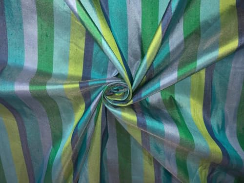 Soie pure Dupion Stripe pour course verticale | Tissu rayures 137,2 cm