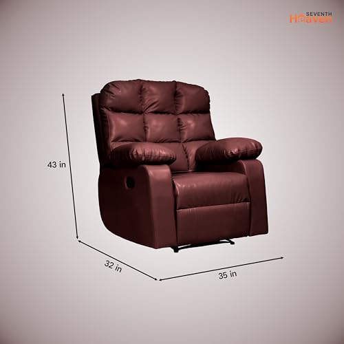 Image of Lumina 1 Seater Recliner | Single Sofa Chair for Living Room Comfort | Ergonomic Design (Leatherette - Brown)