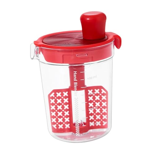 Sharplace Mezclador de para ensaladas, mezclador de, taza mezcladora, botella mezcladora de para ensaladas para comedor, Rojo