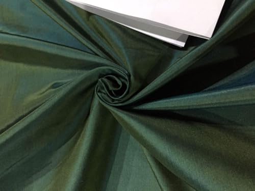 Taffetas de soie pure vert foncé bleu 32 momme largeur 137cm