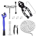 Fahrradkette Werkzeug Set, Kettenzange Fahrradkette mit 6/7/8 Fach Fahrrad Kette und Bürsten, Fahrrad Werkzeugset Kettennieter Fahrrad, Fahrradwerkzeug Reparatur Set für Mountainbike