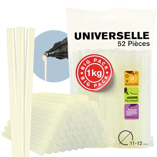 RAPID - Bâtons de colle ECO-T - Diamètre : 12 colle transparente en EVA et résine - Usage universel - Sachet de 1 kg - (40302798)