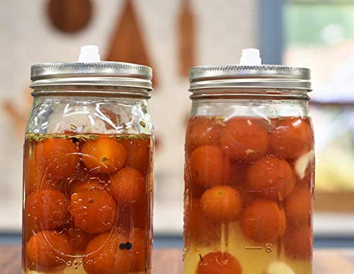 Set di 4 Bianco Fermentazione Coperchi per Vasetti...