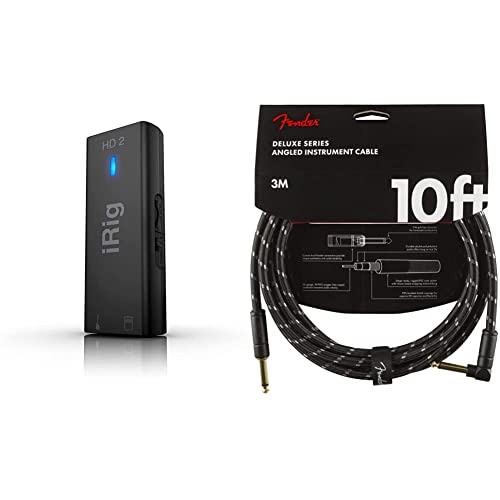 iRig HD 2 Interface Guitare 96 kHz et Câble Fender Deluxe Tweed Noir 3m