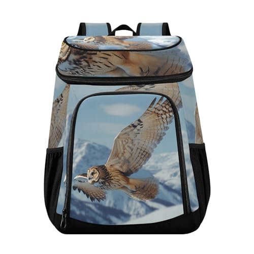 Owl Flying Sky Cooler Backpack Cooler Insulated Leak Proof Lunch Backpack 36 Cans Waterproof Soft for Men Women Picnic Hiking Camping Beach
