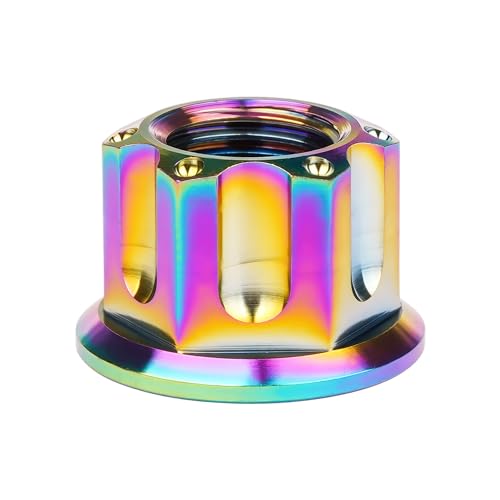 Image of Titanium M6 M8 M10 M12 M14 M16 Flange Bolt Nut Bicycle Motorcycle Rear Axle Car Modification Accessories Pack of 6 (M10 Pitch 1.5mm, Rainbow)