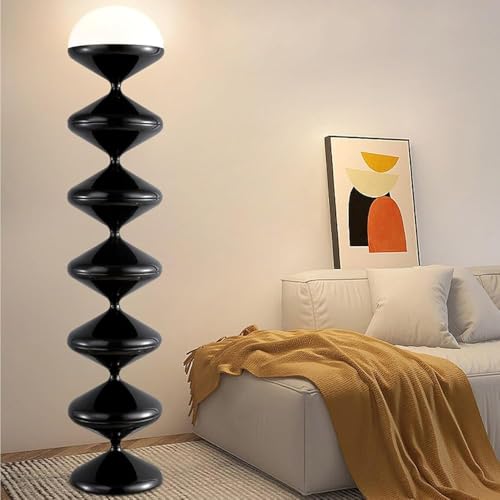 Lámpara de pie alta elegante con pantalla de cristal de cúpula y luz regulable 6