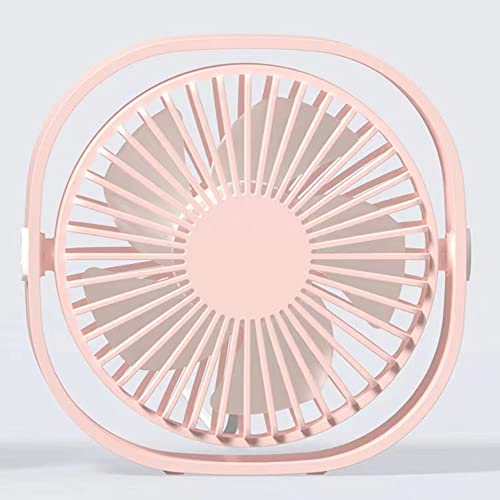 Personal Desk Fan Quiet USB Fan Small Cube Design, Mini Portable Table Fans for Sleeping Bedroom Nightstand, 3 Speeds Adjustable, Rotatable, Anti-slip, Fast Cooling for Home Office Work Travel (Pink)