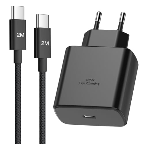 45W USB C Ladegerät Schnellladekabel 2M Nylon Typ C Ladekabel für Samsung Galaxy S25 Ultra S24 S23 S22 FE A55 A54 A53 A3...