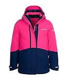 Trollkids 3in1 Mädchen Jacke Skanden, Marineblau/Magenta, Größe 152