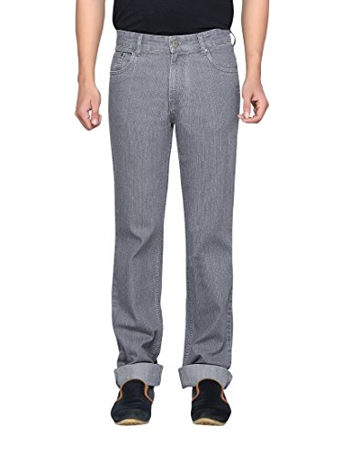 Image of Men's Stretchable Relax Fit Jeans-Grey