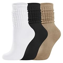 3 Pairs-white/Black/Khaki