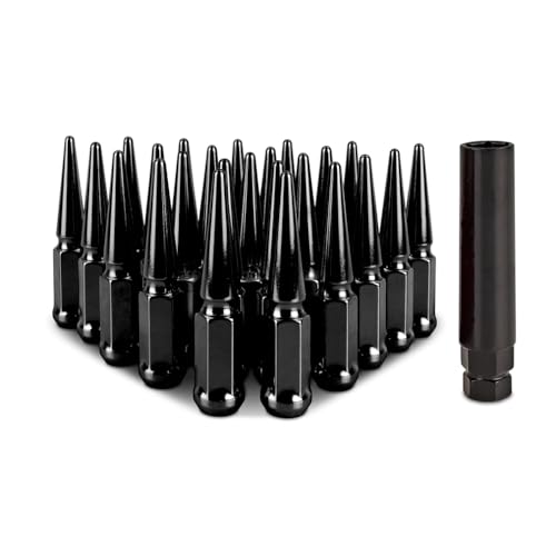 Image of Mishimoto Spiked Lug Nuts, M12x1.5, 24-PC Set, Black
