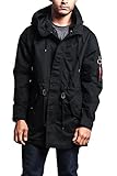 G-Style USA Men's MA-1 Bomber Style Anorak Jacket - JK715 - BLACK - Medium - G1F
